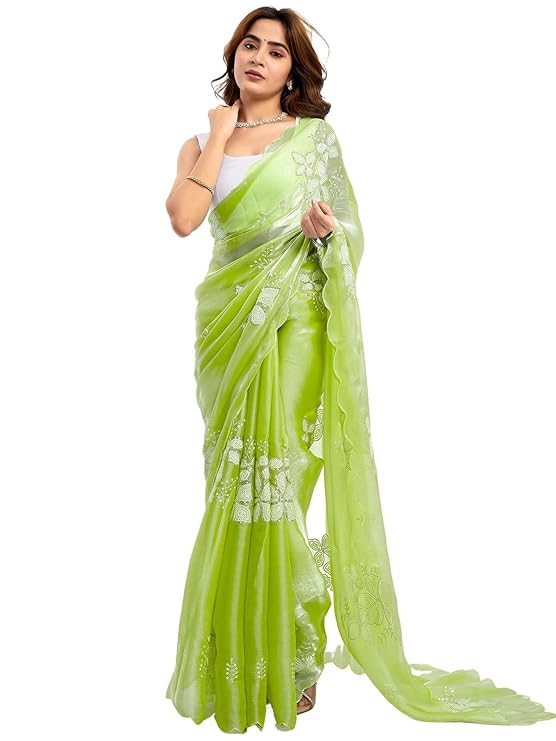 Chiffon Sequins Embroidery Saree