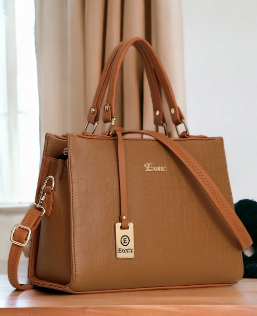 Tan solid office bag