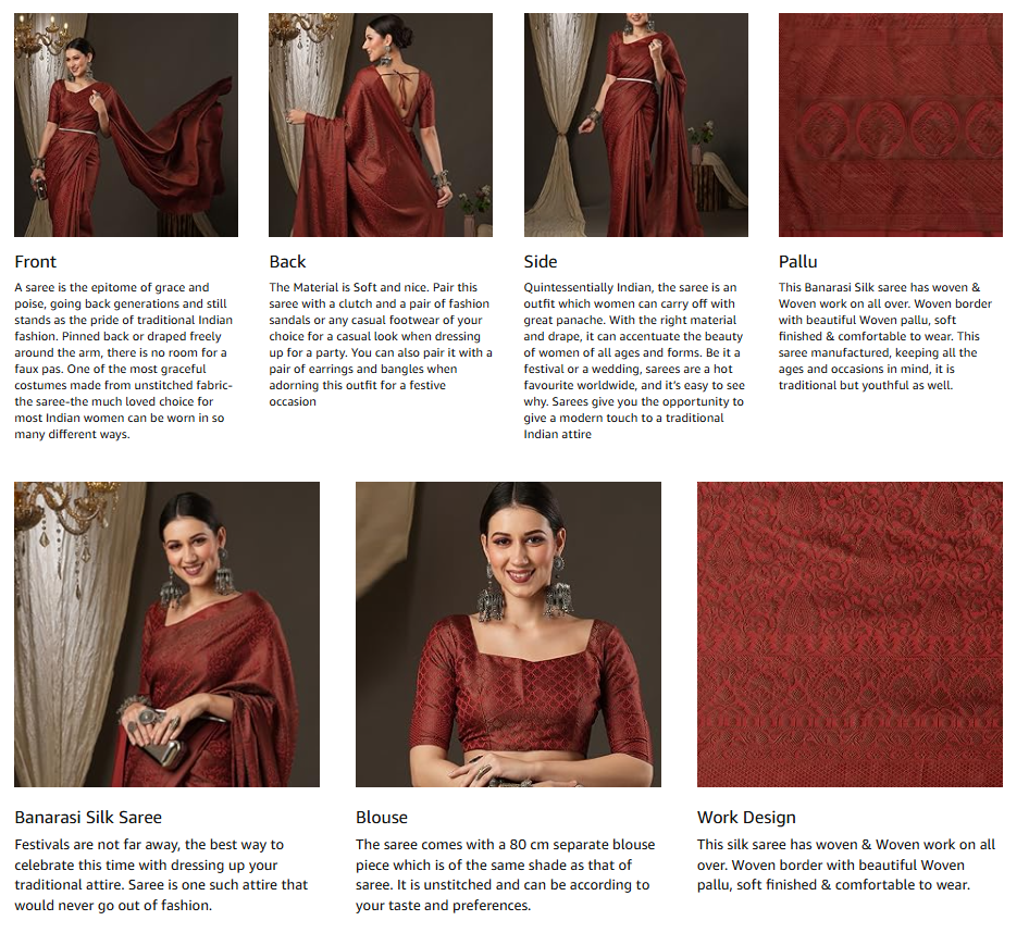 Women's Woven Design jari Work Banarasi Silk Saree