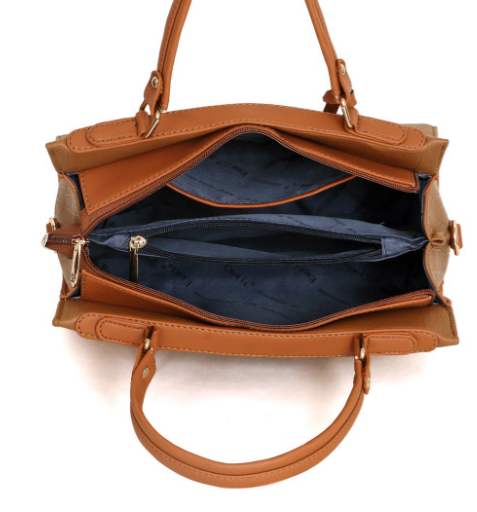 Tan solid office bag